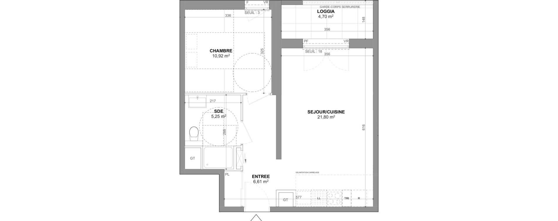 Appartement T2 de 44,58 m2 &agrave; Ch&acirc;tenay-Malabry Lavall&eacute;e