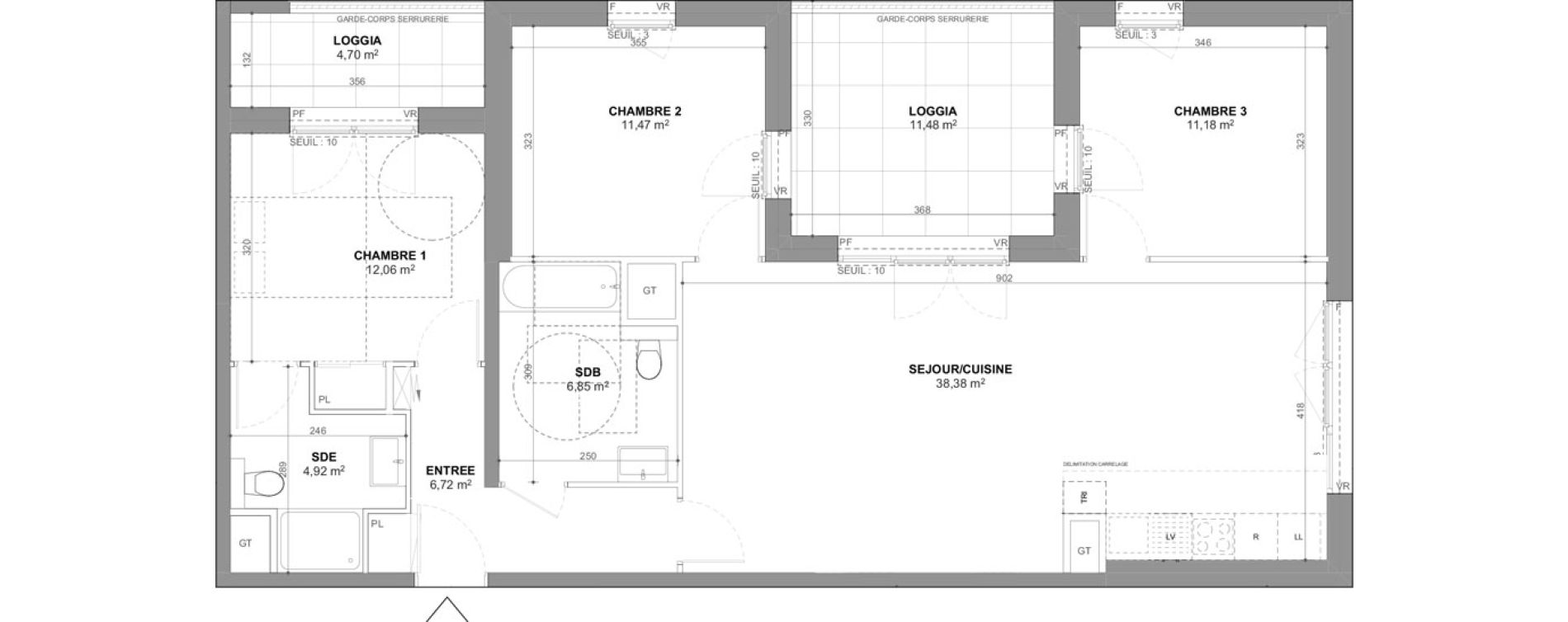 Appartement T4 de 91,58 m2 &agrave; Ch&acirc;tenay-Malabry Lavall&eacute;e