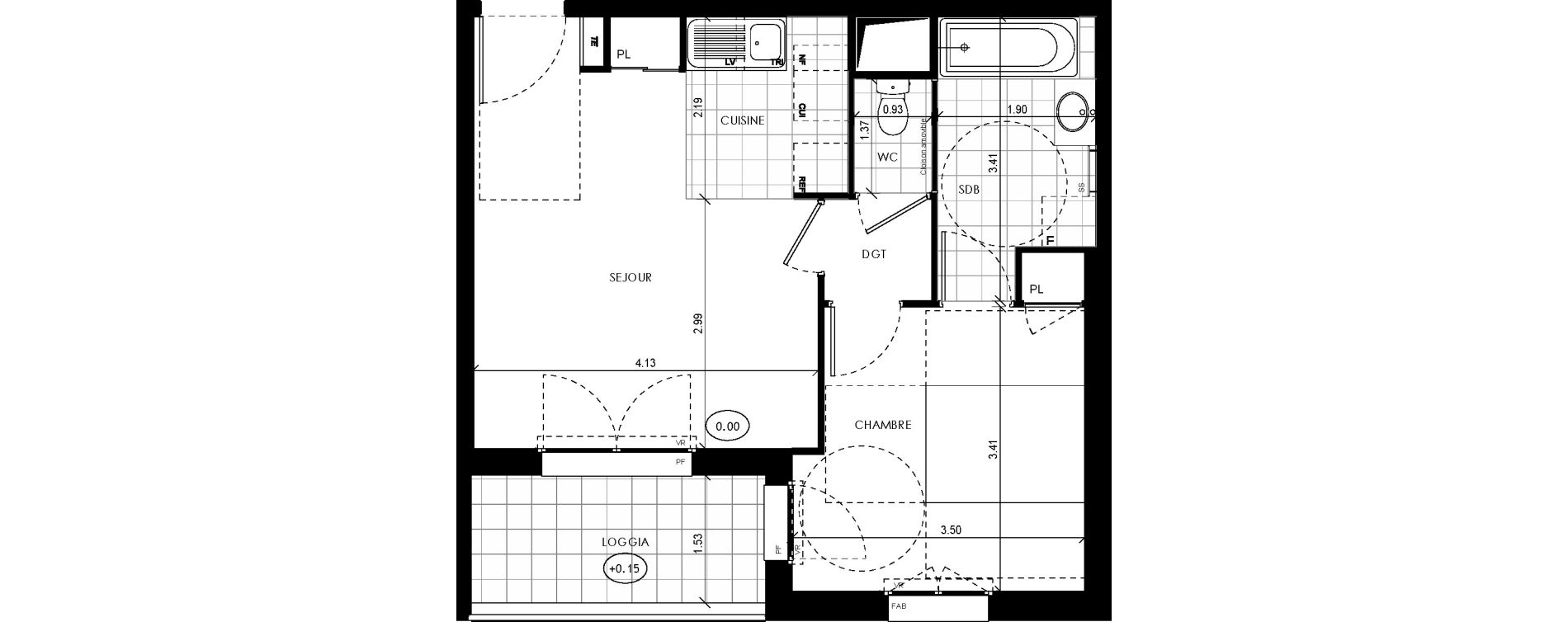 Appartement T2 de 42,26 m2 &agrave; Ch&acirc;tenay-Malabry Lavall&eacute;e