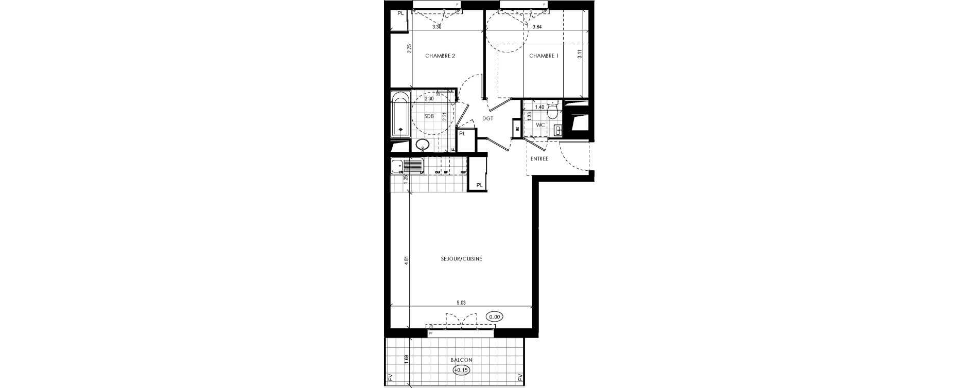 Appartement T3 de 64,23 m2 &agrave; Ch&acirc;tenay-Malabry Lavall&eacute;e