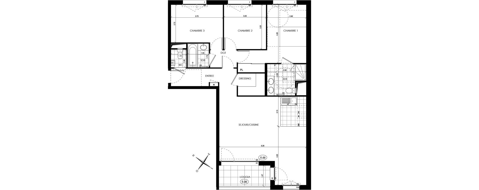 Appartement T4 de 90,43 m2 &agrave; Ch&acirc;tenay-Malabry Lavall&eacute;e