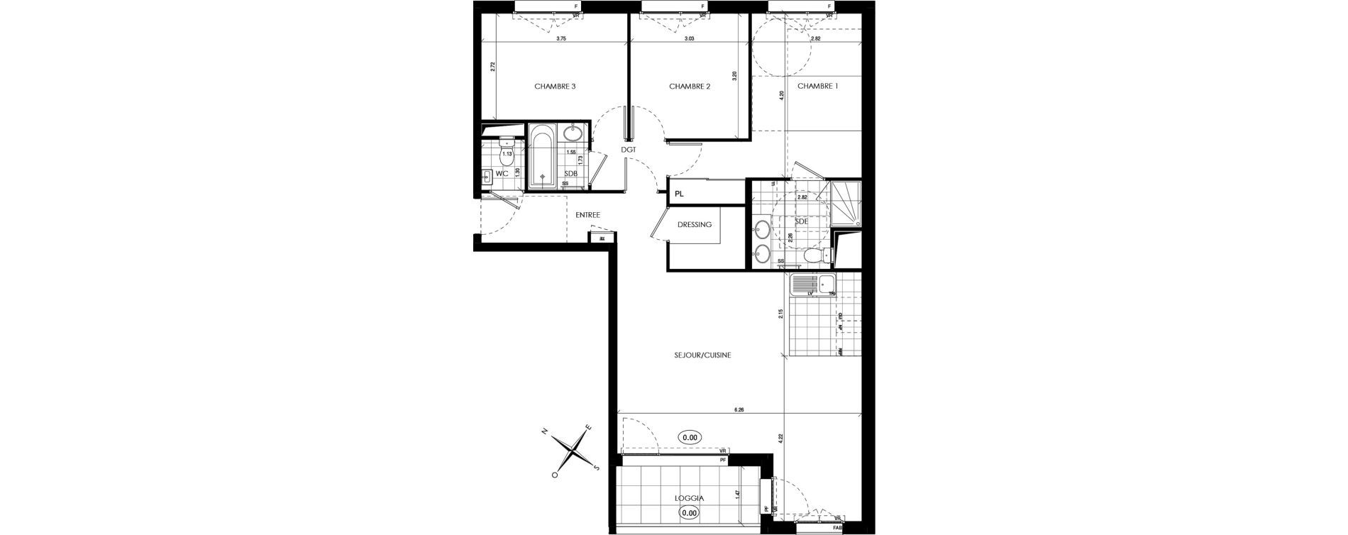 Appartement T4 de 90,43 m2 &agrave; Ch&acirc;tenay-Malabry Lavall&eacute;e