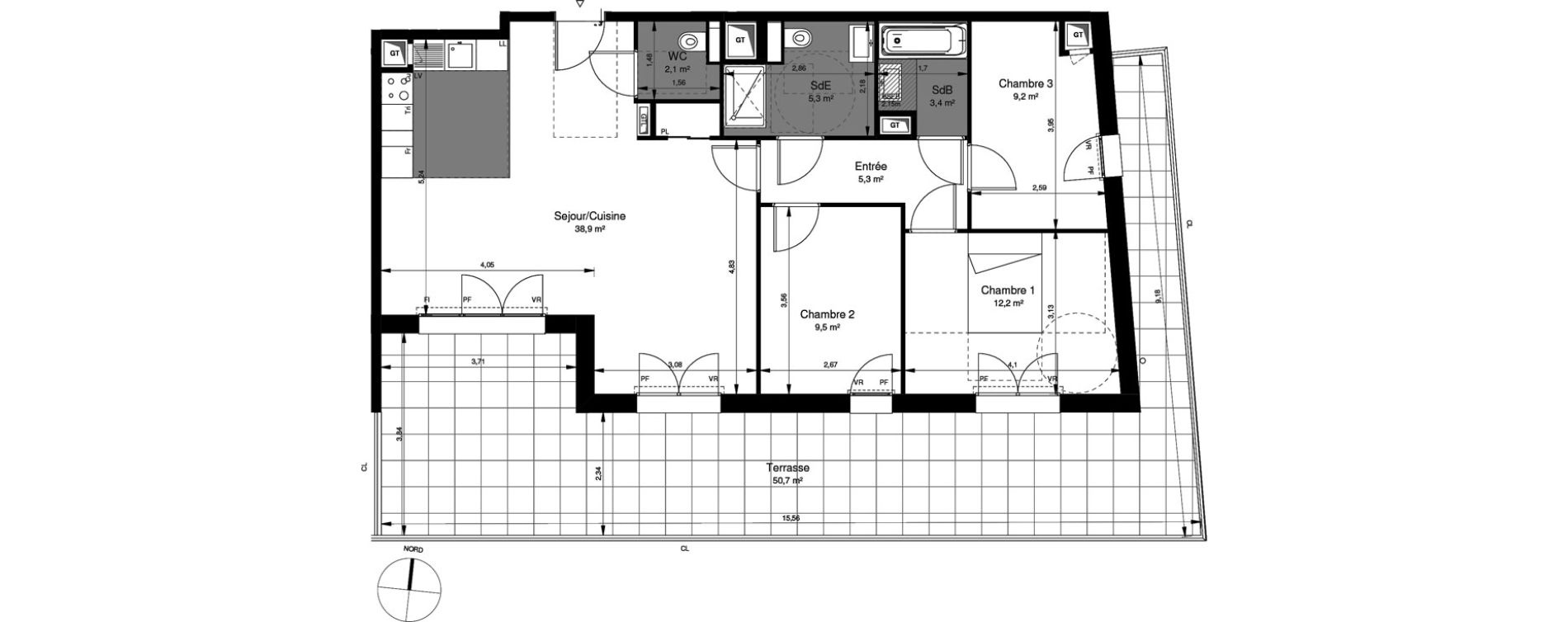 Appartement T4 de 85,80 m2 &agrave; Ch&acirc;tenay-Malabry Lavall&eacute;e