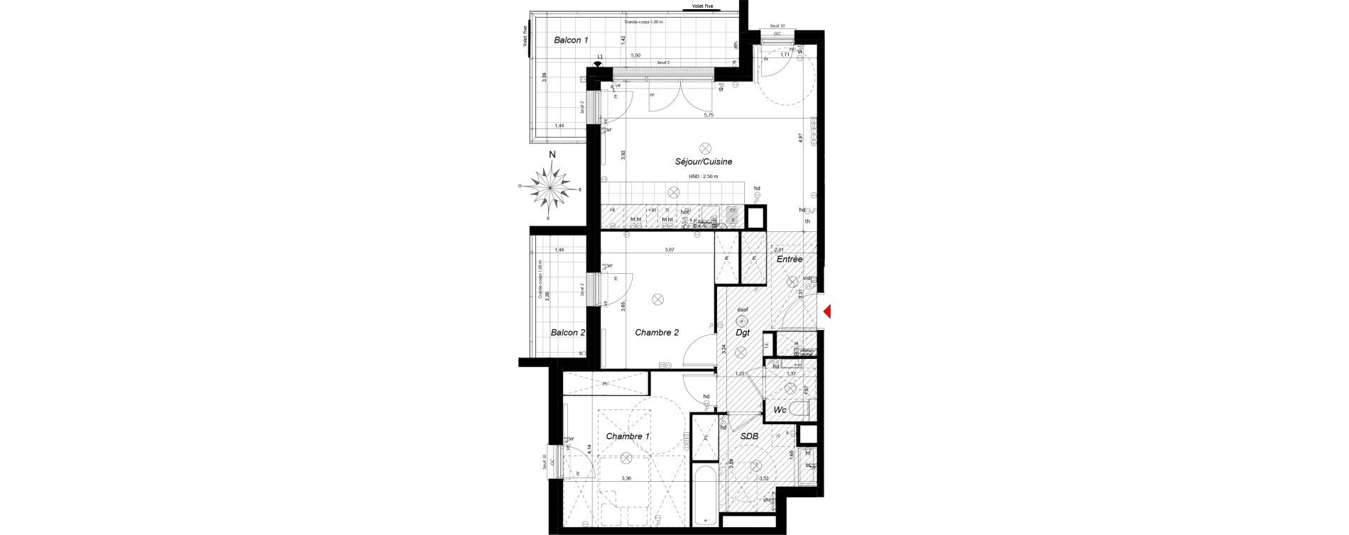 Appartement T3 de 69,39 m2 &agrave; Ch&acirc;tenay-Malabry Malabry