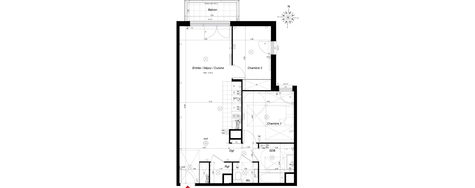 Appartement T3 de 70,62 m2 &agrave; Ch&acirc;tenay-Malabry Malabry