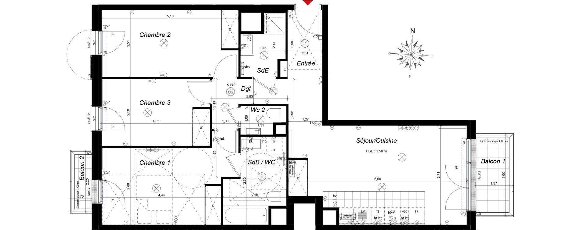Appartement T4 de 79,83 m2 &agrave; Ch&acirc;tenay-Malabry Malabry