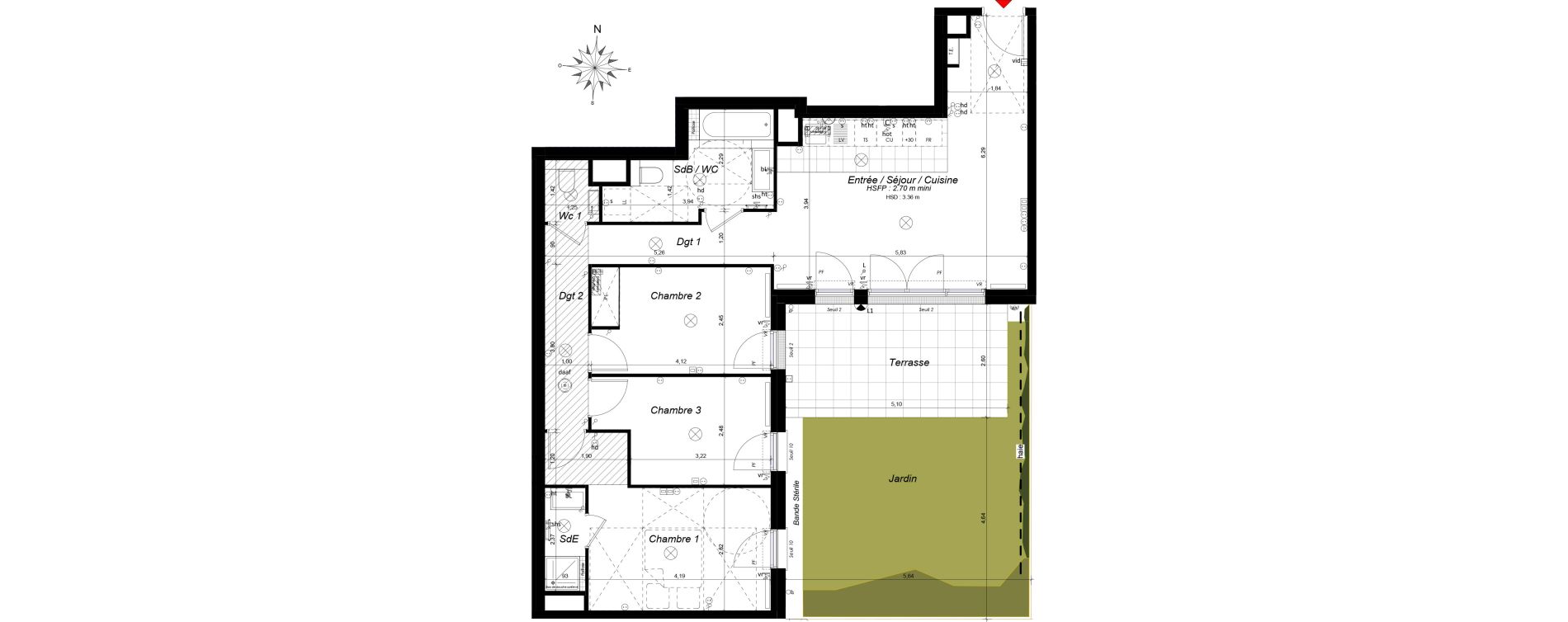 Appartement T4 de 79,08 m2 &agrave; Ch&acirc;tenay-Malabry Malabry