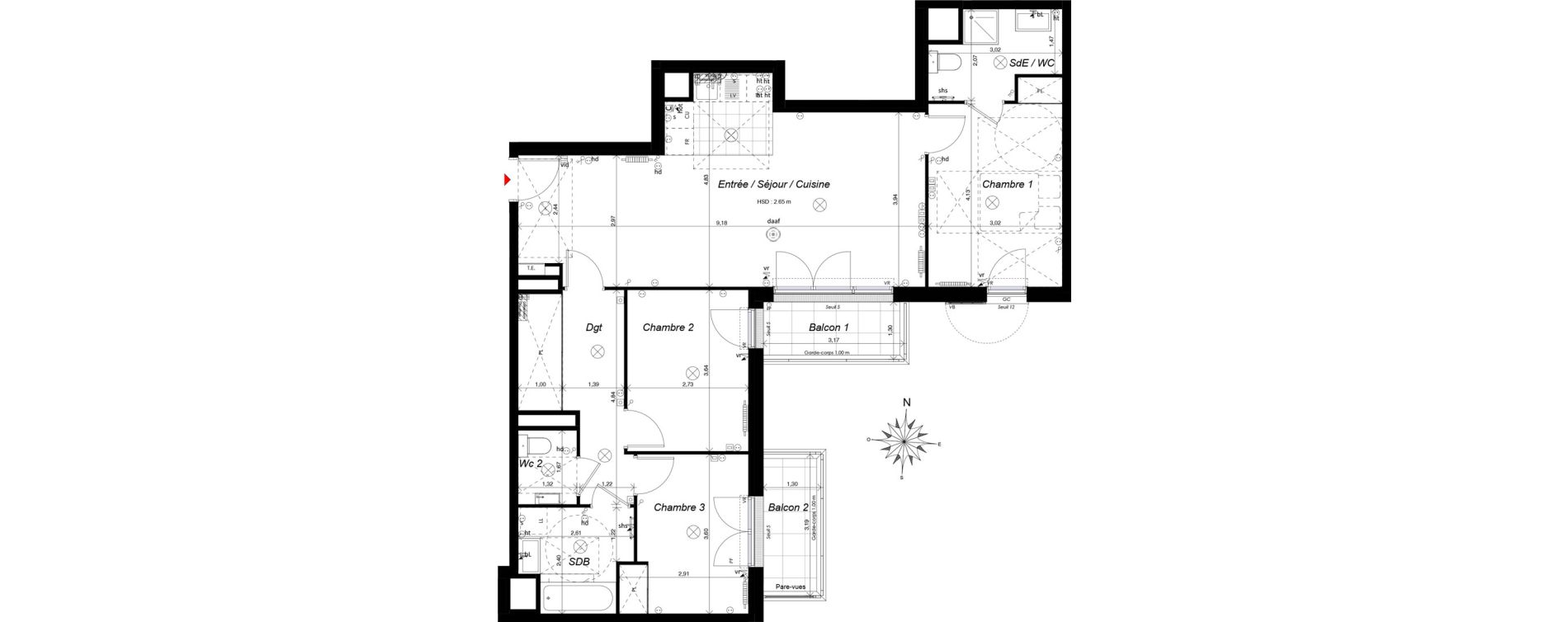 Appartement T4 de 87,95 m2 &agrave; Ch&acirc;tenay-Malabry Malabry