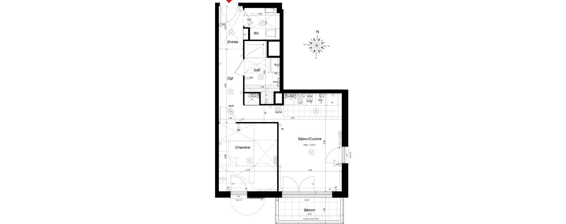 Appartement T2 de 47,55 m2 &agrave; Ch&acirc;tenay-Malabry Malabry