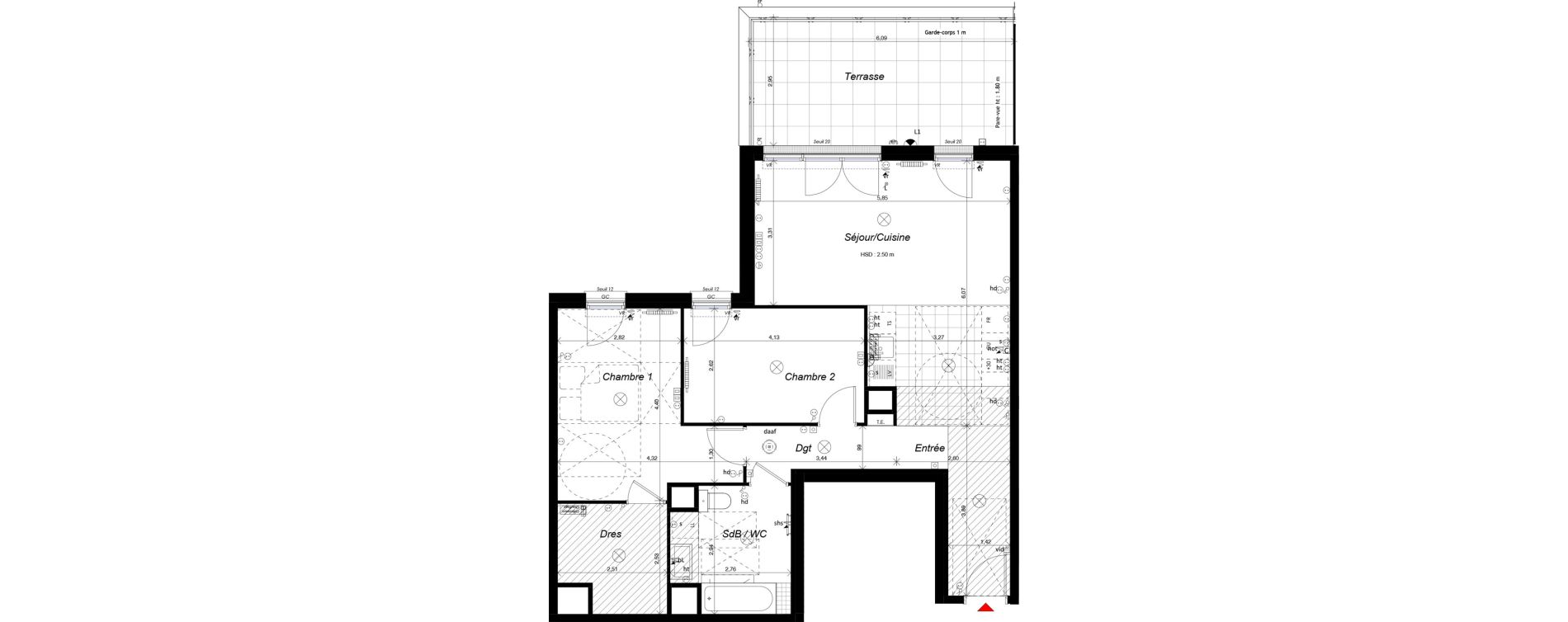 Appartement T3 de 76,16 m2 &agrave; Ch&acirc;tenay-Malabry Malabry