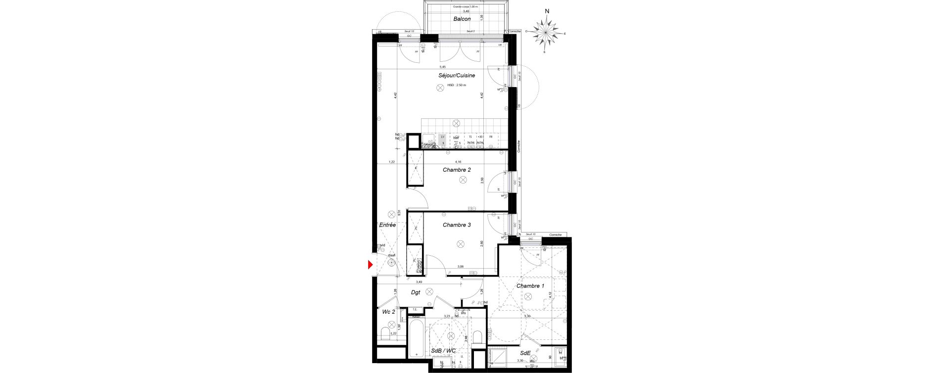 Appartement T4 de 80,67 m2 &agrave; Ch&acirc;tenay-Malabry Malabry