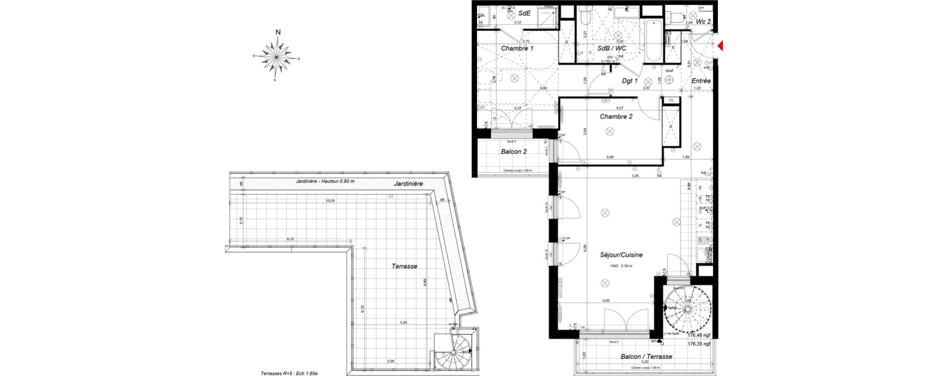 Appartement T3 de 81,00 m2 &agrave; Ch&acirc;tenay-Malabry Malabry