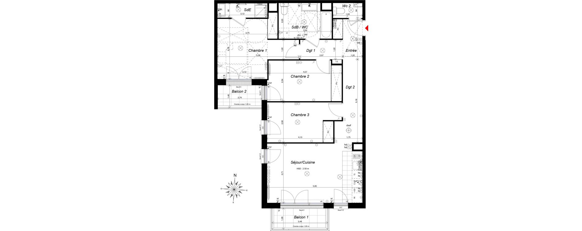Appartement T4 de 85,05 m2 &agrave; Ch&acirc;tenay-Malabry Malabry