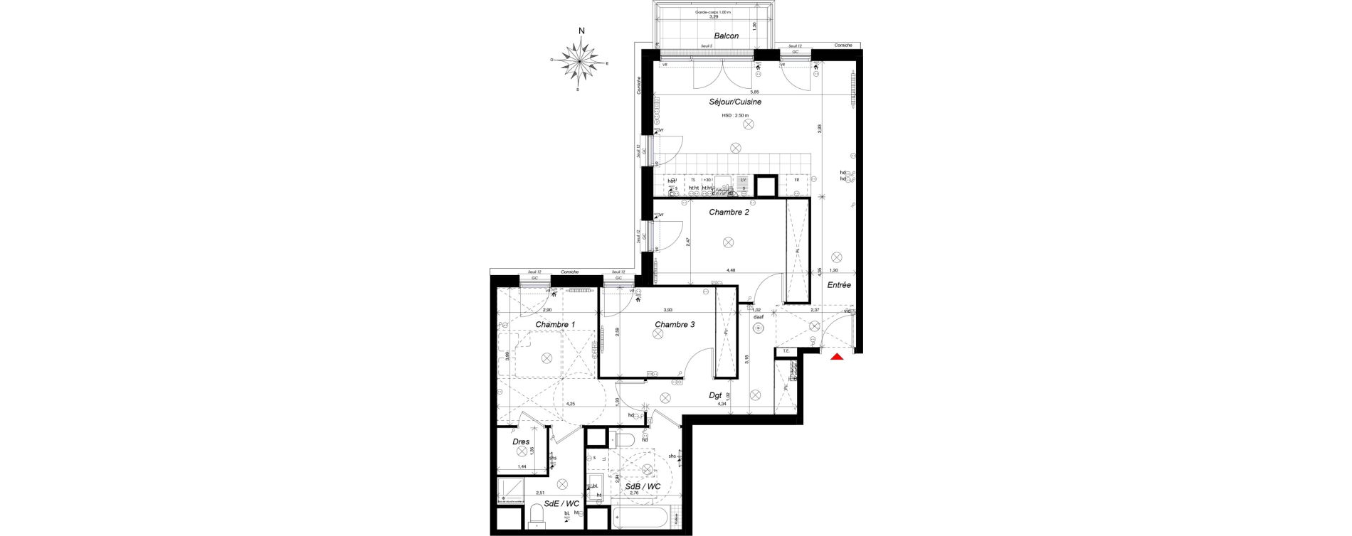 Appartement T4 de 86,24 m2 &agrave; Ch&acirc;tenay-Malabry Malabry