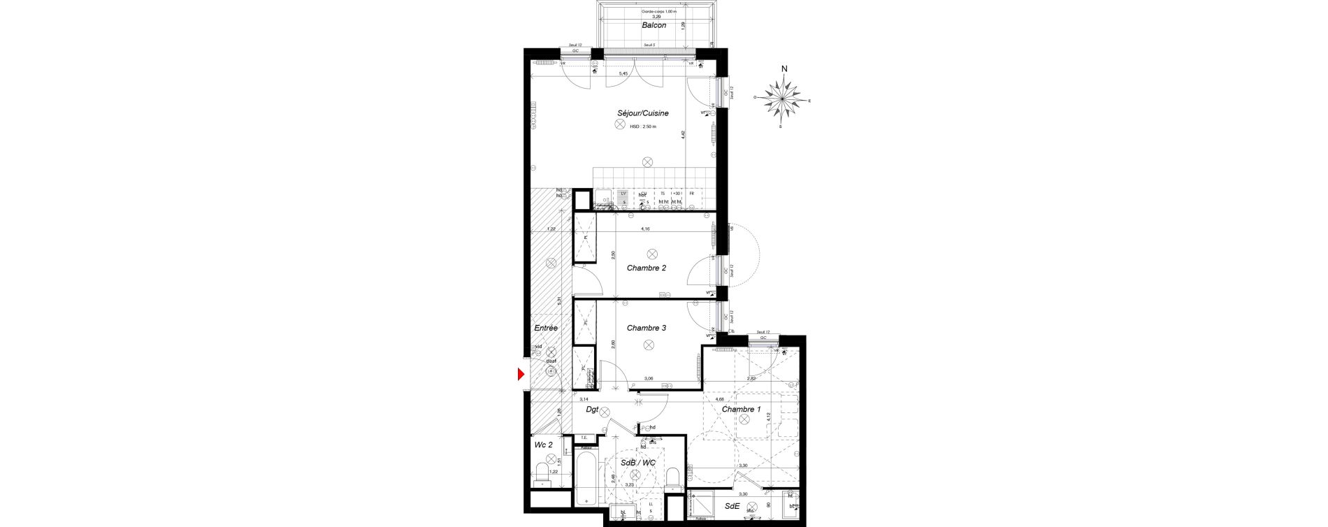 Appartement T4 de 81,06 m2 &agrave; Ch&acirc;tenay-Malabry Malabry