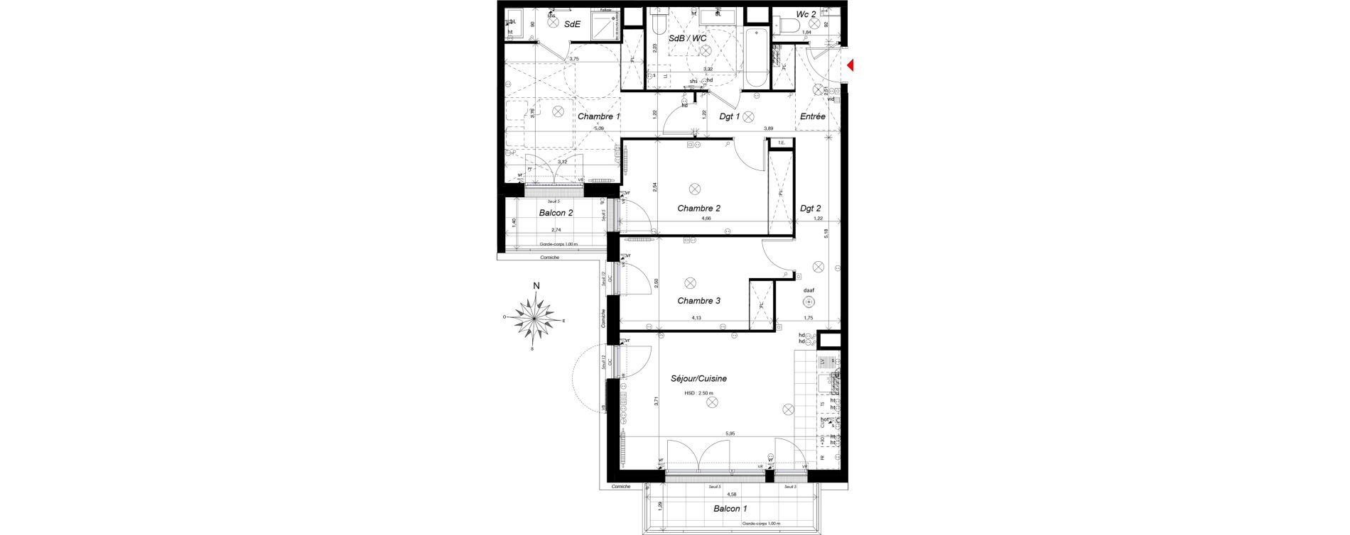 Appartement T4 de 85,06 m2 &agrave; Ch&acirc;tenay-Malabry Malabry