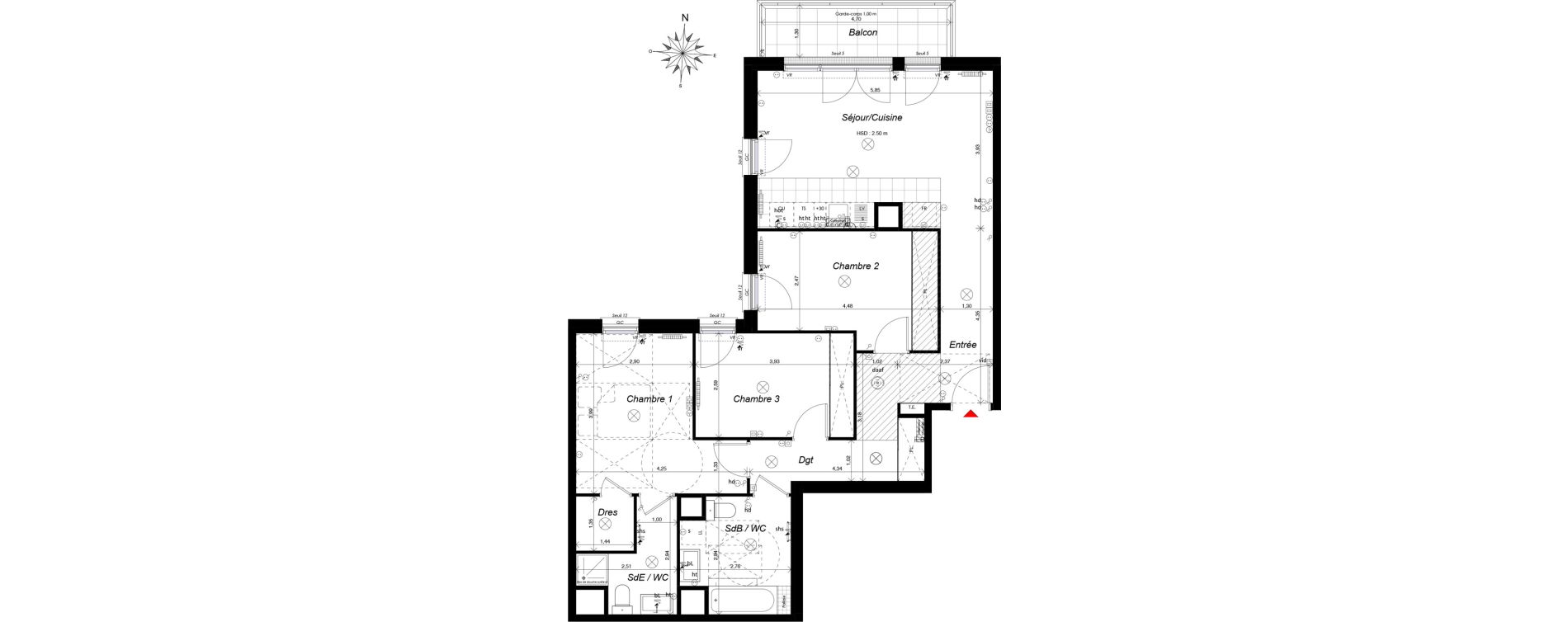 Appartement T4 de 86,24 m2 &agrave; Ch&acirc;tenay-Malabry Malabry
