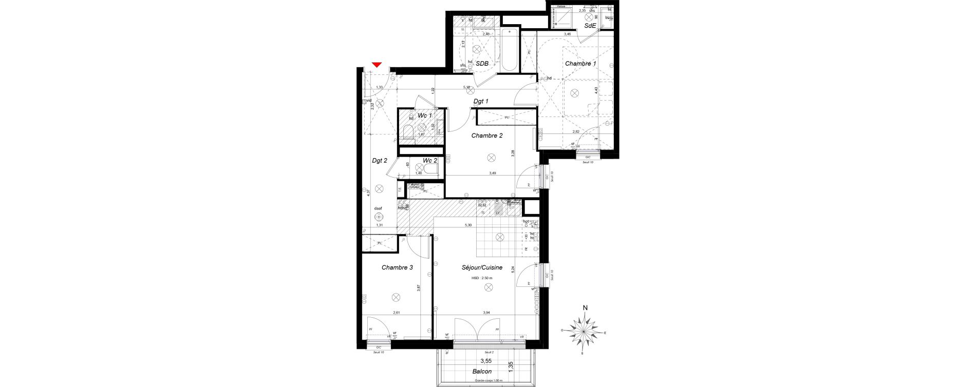 Appartement T4 de 82,07 m2 &agrave; Ch&acirc;tenay-Malabry Malabry