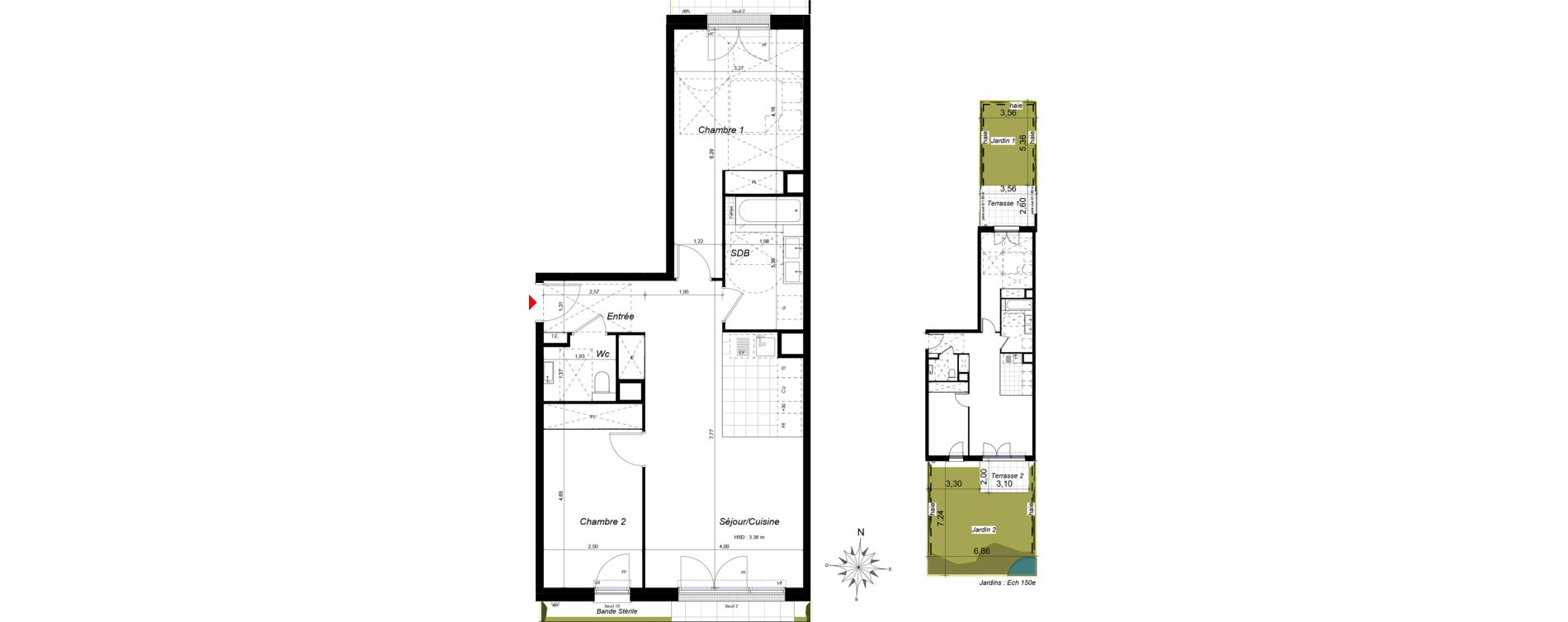 Appartement T3 de 68,95 m2 &agrave; Ch&acirc;tenay-Malabry Malabry