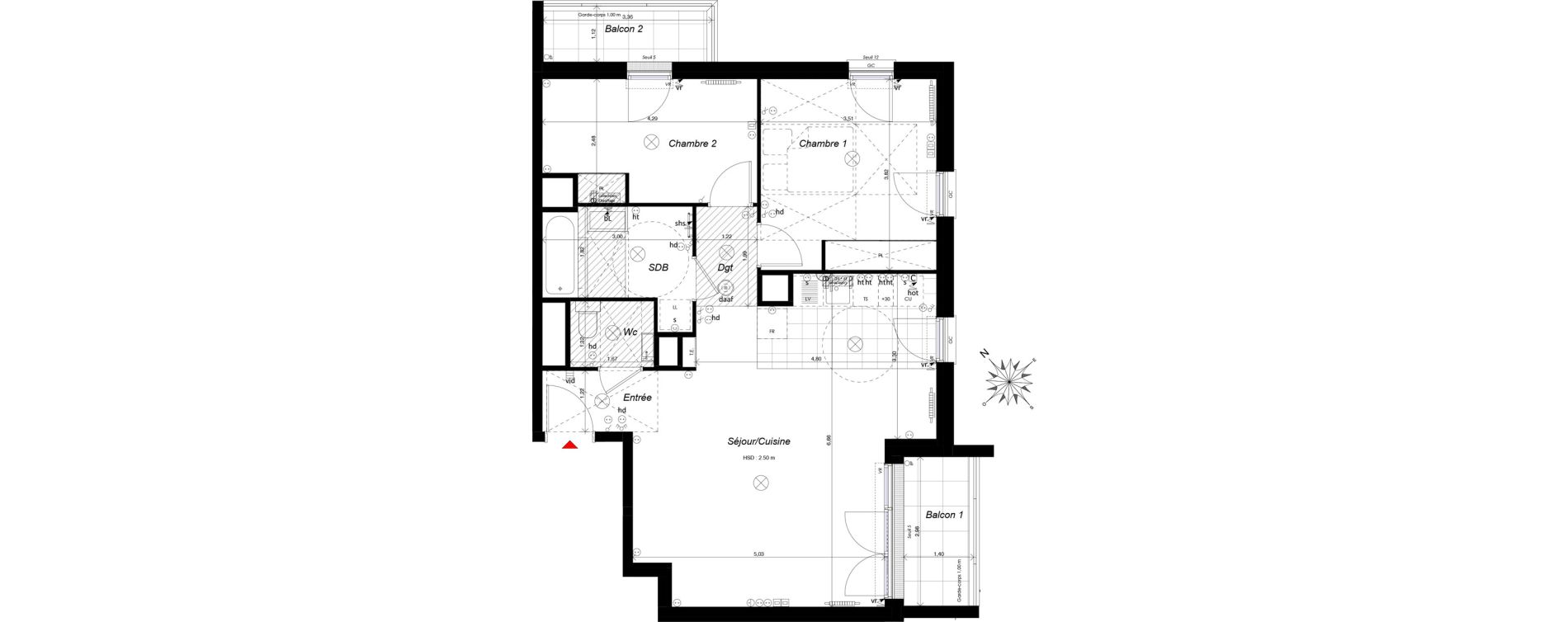 Appartement T3 de 68,78 m2 &agrave; Ch&acirc;tenay-Malabry Malabry