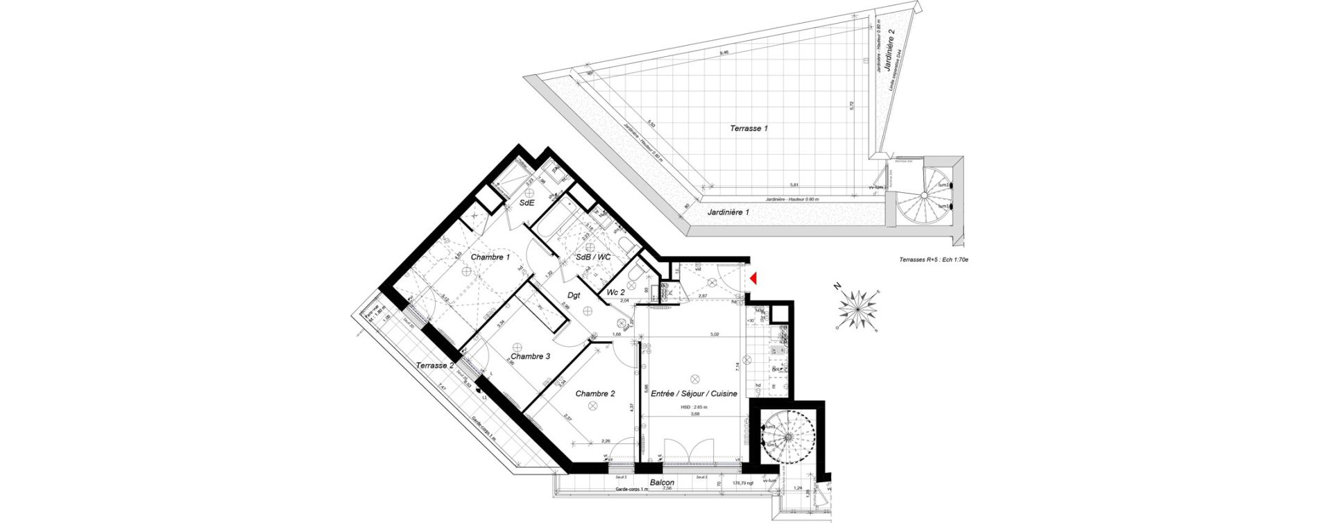 Appartement T4 de 80,32 m2 &agrave; Ch&acirc;tenay-Malabry Malabry