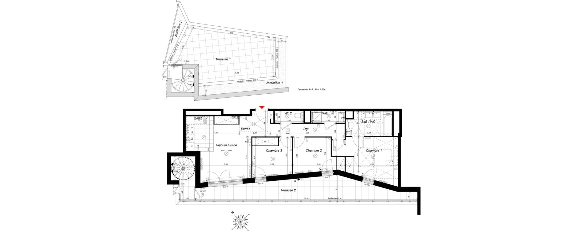 Appartement T4 de 77,14 m2 &agrave; Ch&acirc;tenay-Malabry Malabry
