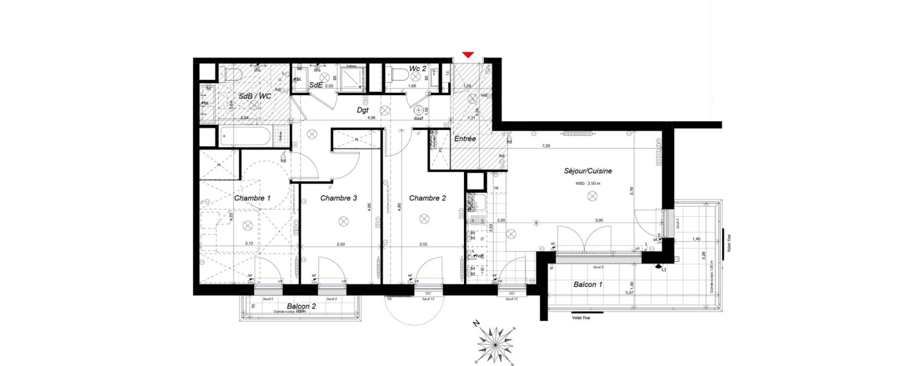 Appartement T4 de 80,90 m2 &agrave; Ch&acirc;tenay-Malabry Malabry