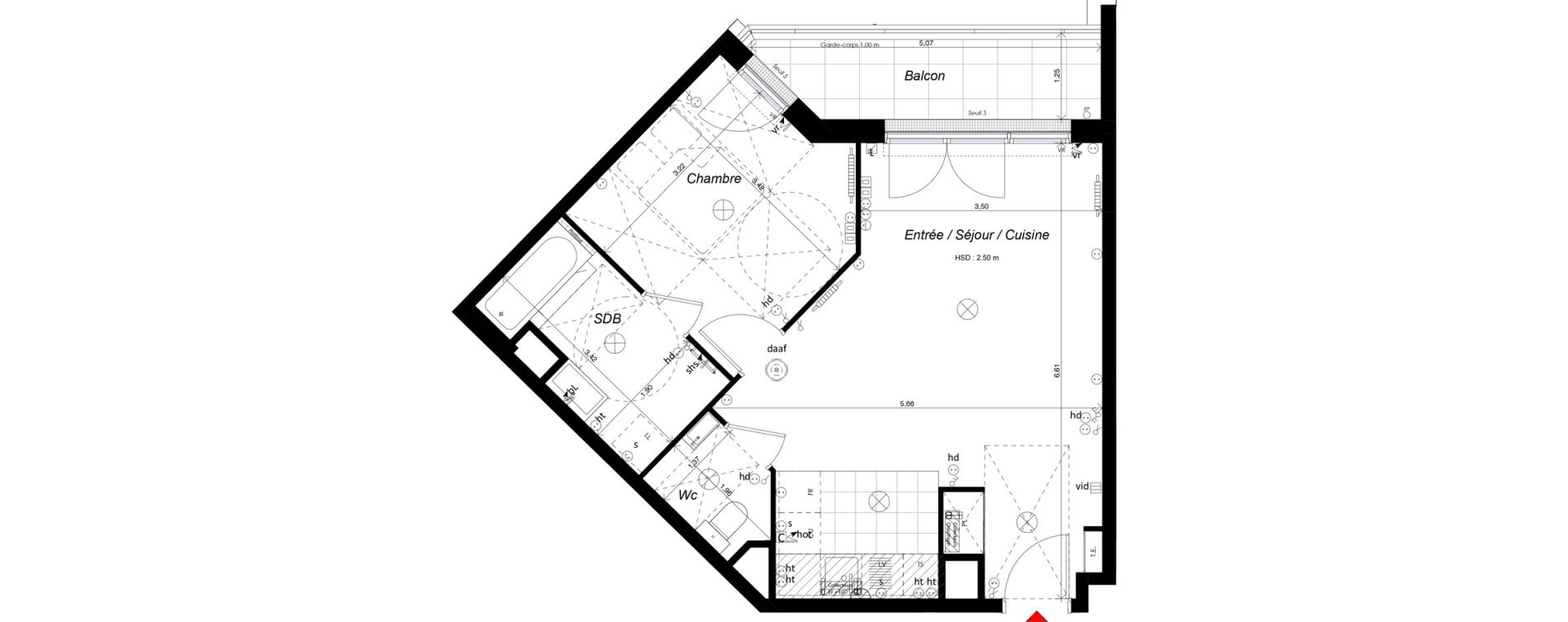Appartement T2 de 47,81 m2 &agrave; Ch&acirc;tenay-Malabry Malabry