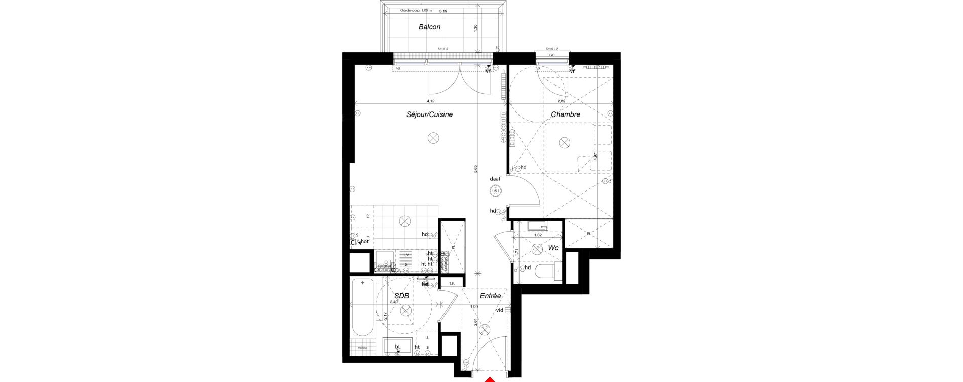 Appartement T2 de 47,76 m2 &agrave; Ch&acirc;tenay-Malabry Malabry