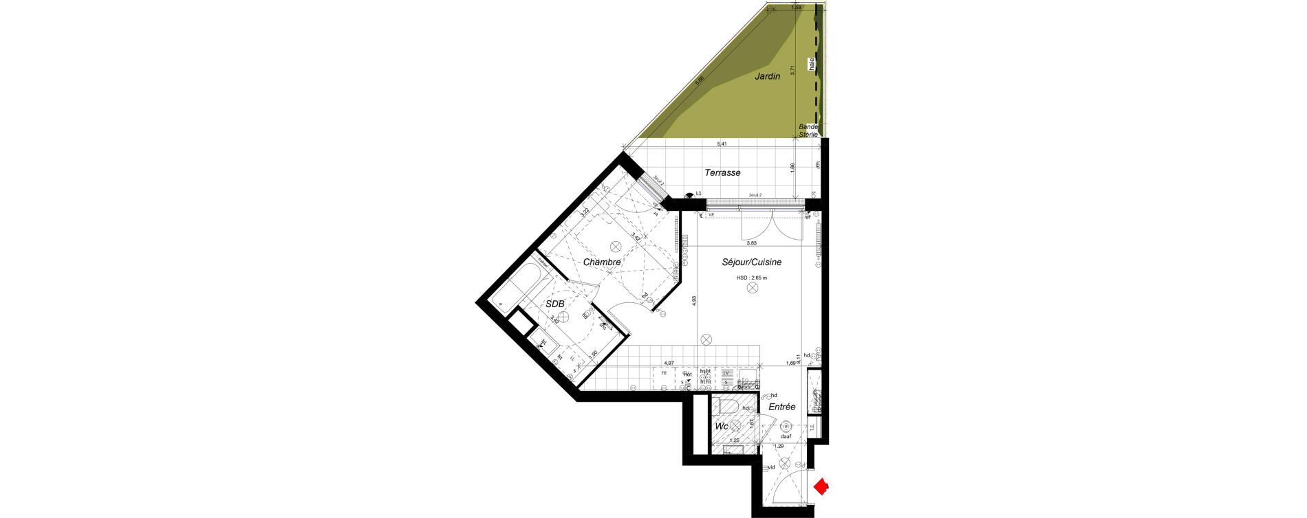 Appartement T2 de 46,03 m2 &agrave; Ch&acirc;tenay-Malabry Malabry