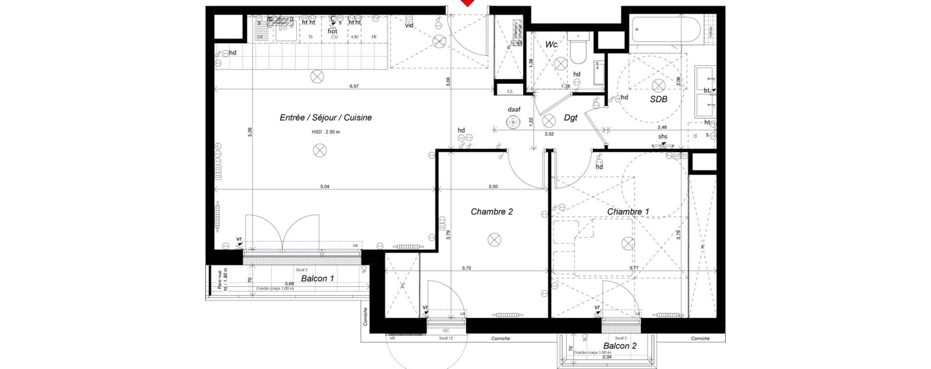 Appartement T3 de 69,47 m2 &agrave; Ch&acirc;tenay-Malabry Malabry