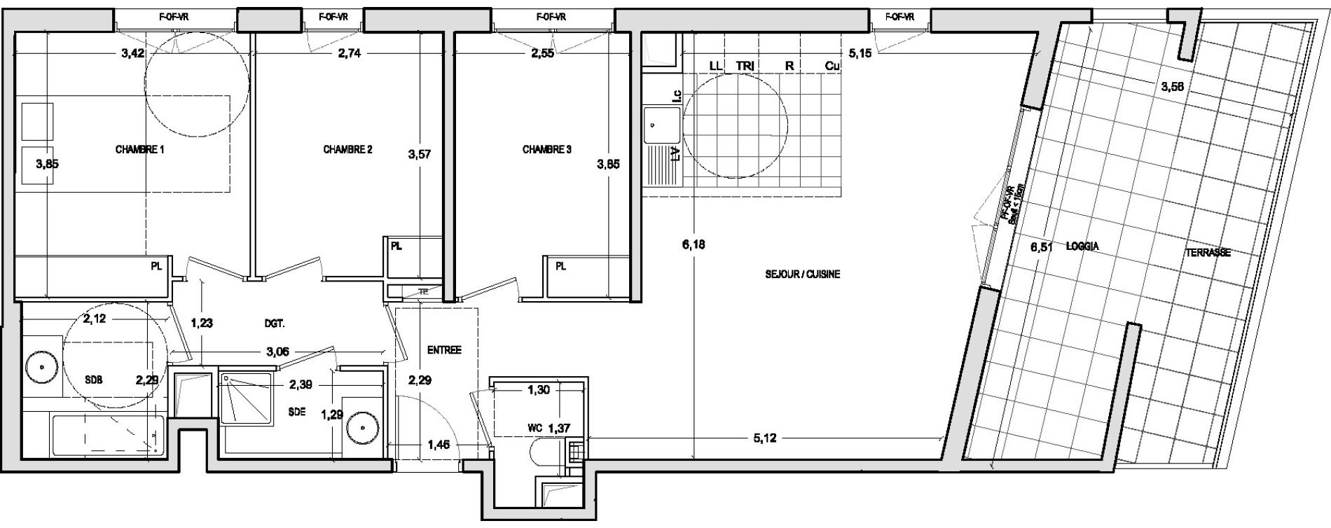 Appartement T4 de 83,60 m2 &agrave; Ch&acirc;tenay-Malabry Lavall&eacute;e