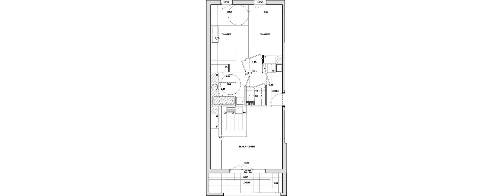 Appartement T3 de 63,40 m2 &agrave; Ch&acirc;tenay-Malabry Lavall&eacute;e