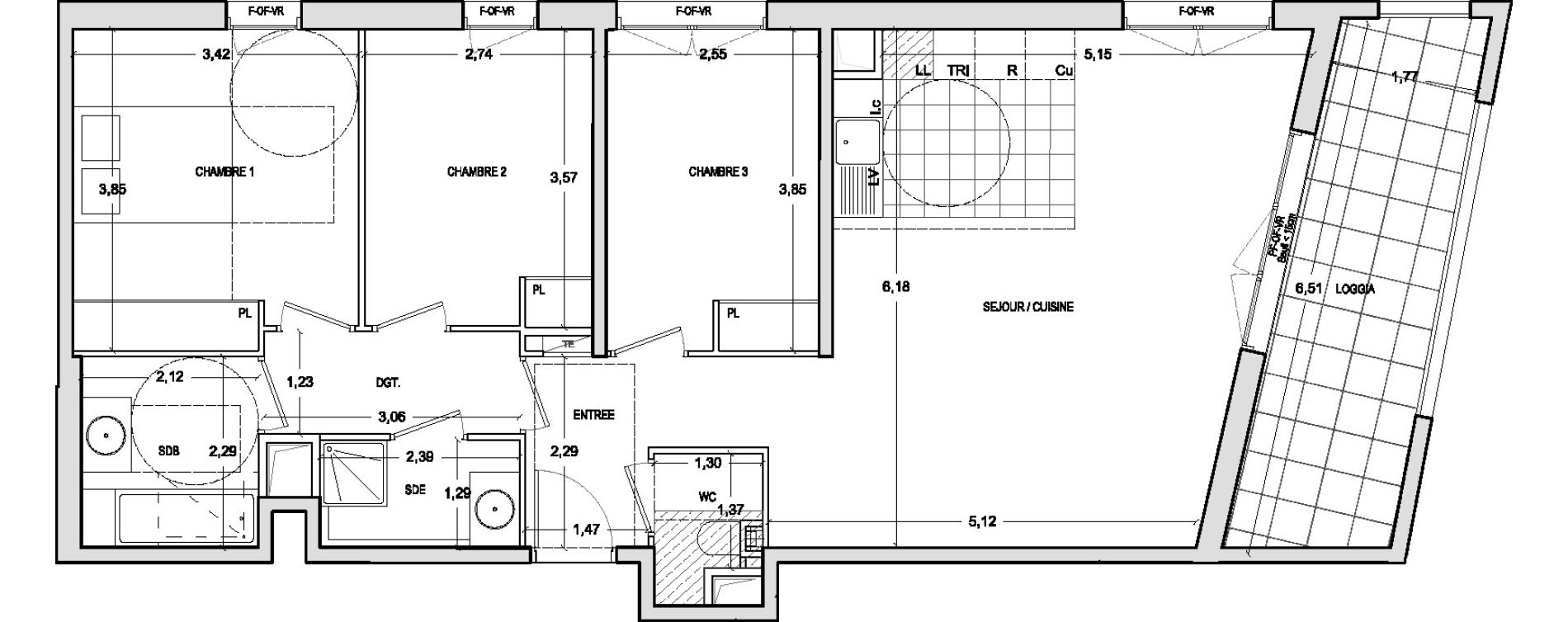 Appartement T4 de 83,60 m2 &agrave; Ch&acirc;tenay-Malabry Lavall&eacute;e