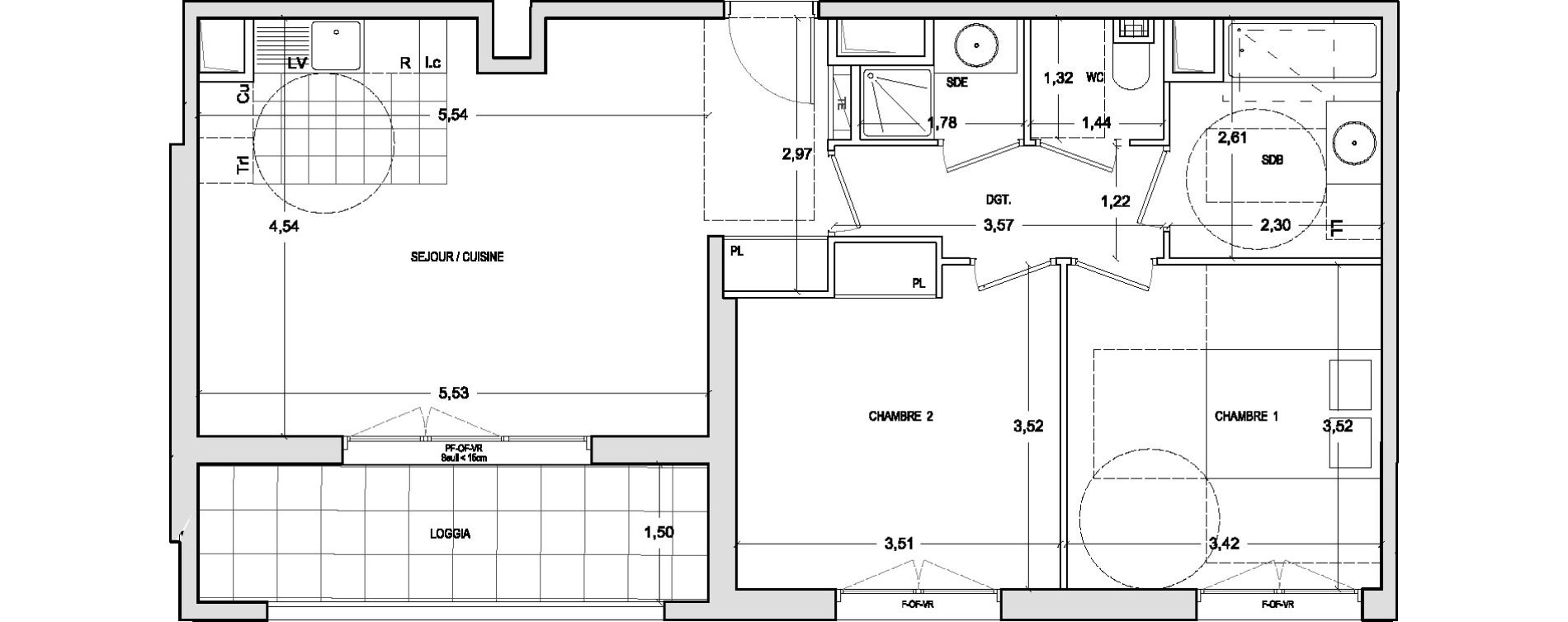 Appartement T3 de 65,60 m2 &agrave; Ch&acirc;tenay-Malabry Lavall&eacute;e