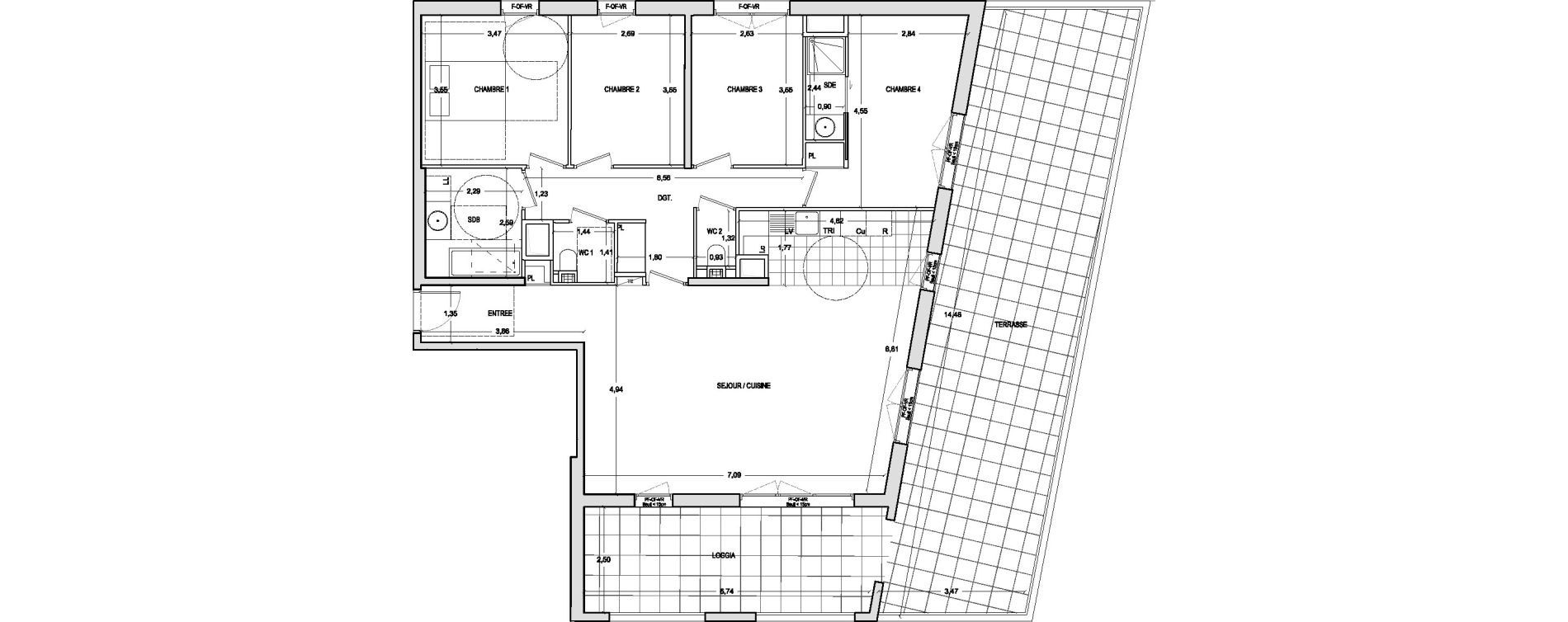 Appartement T5 de 114,80 m2 &agrave; Ch&acirc;tenay-Malabry Lavall&eacute;e