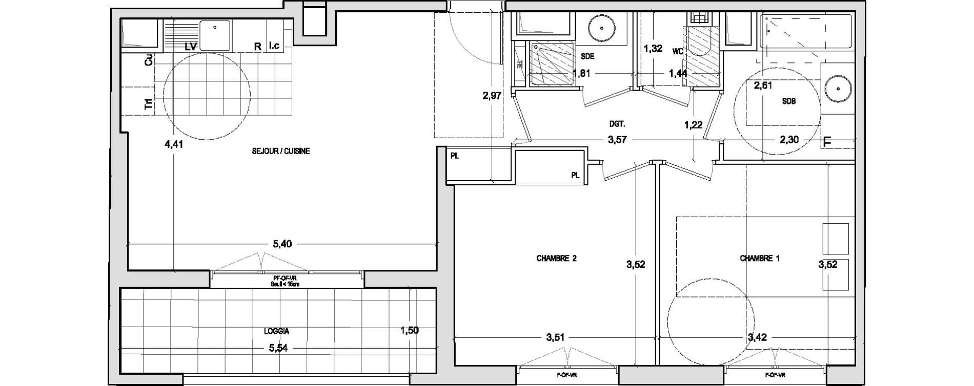 Appartement T3 de 65,30 m2 &agrave; Ch&acirc;tenay-Malabry Lavall&eacute;e