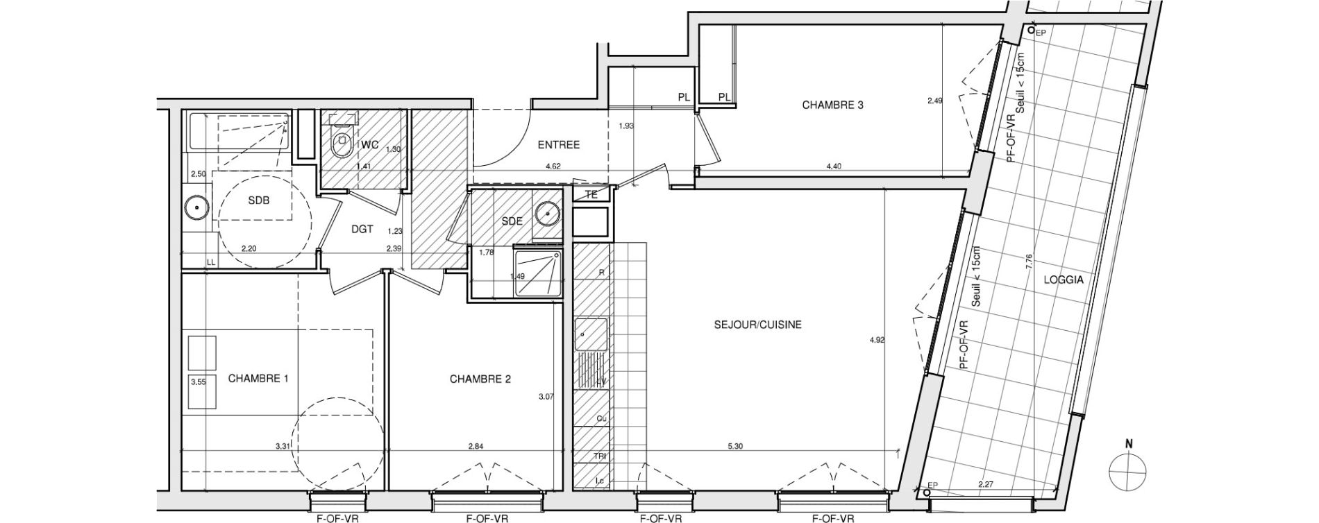 Appartement T4 de 80,47 m2 &agrave; Ch&acirc;tenay-Malabry Lavall&eacute;e