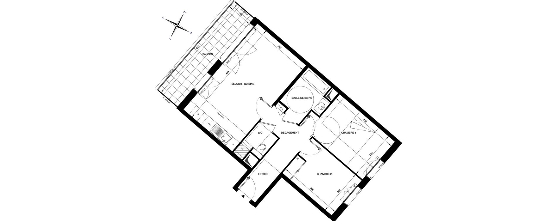 Appartement T3 de 60,29 m2 &agrave; Ch&acirc;tenay-Malabry Lavall&eacute;e