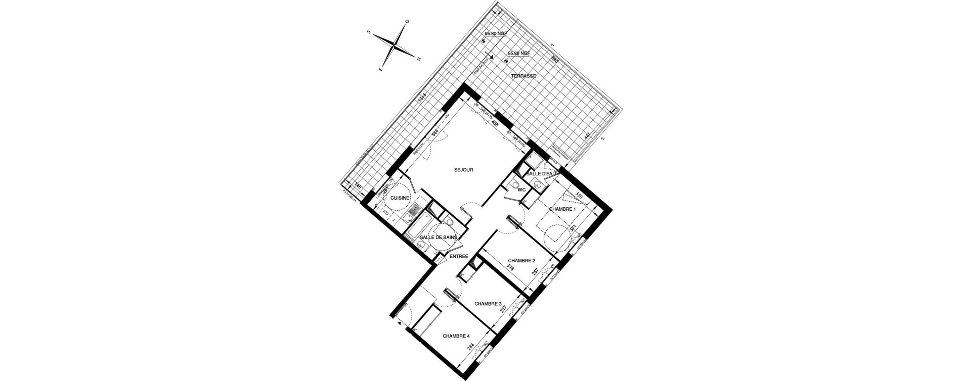 Appartement T5 de 97,72 m2 &agrave; Ch&acirc;tenay-Malabry Lavall&eacute;e