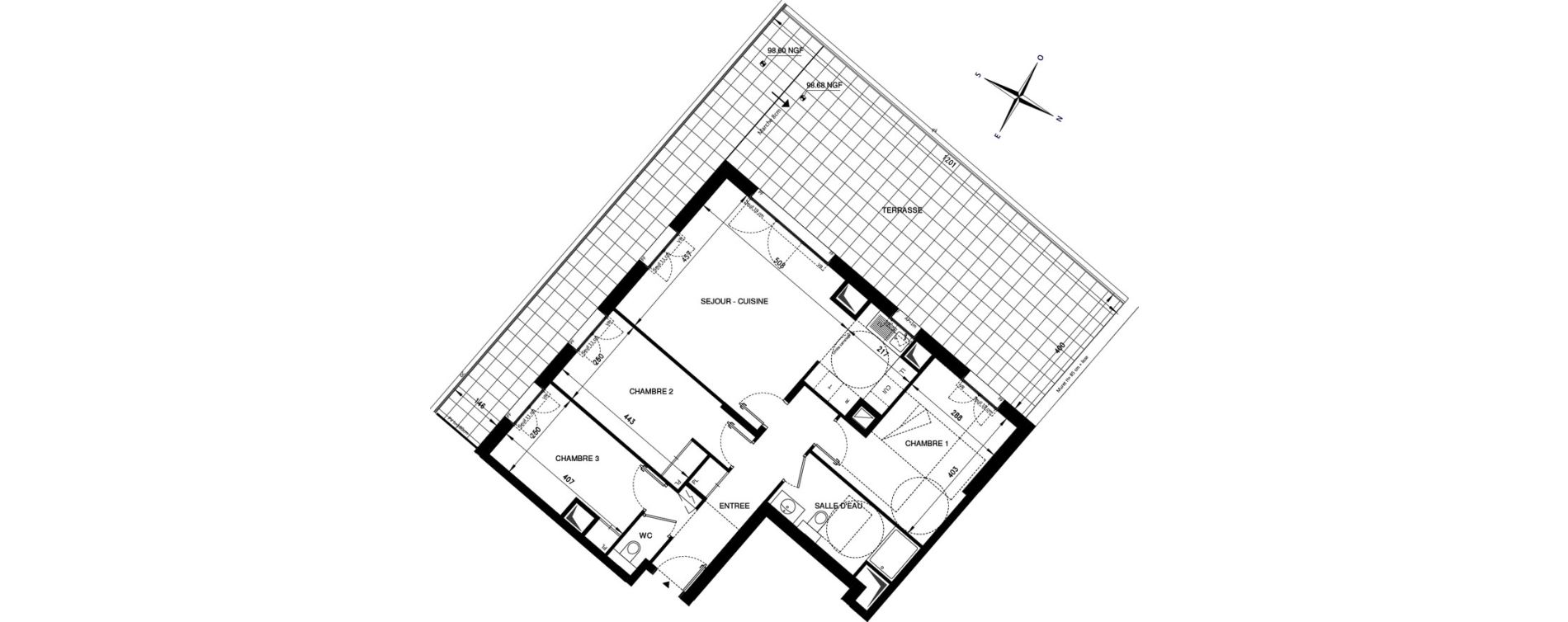 Appartement T4 de 78,26 m2 &agrave; Ch&acirc;tenay-Malabry Lavall&eacute;e