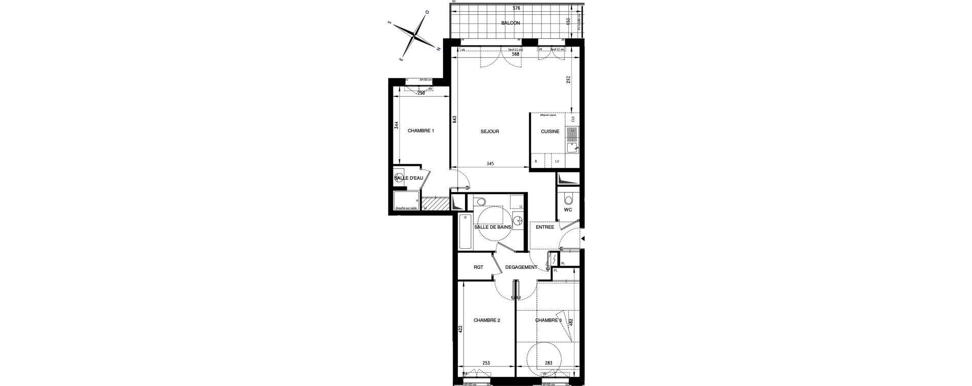 Appartement T4 de 89,69 m2 &agrave; Ch&acirc;tenay-Malabry Lavall&eacute;e