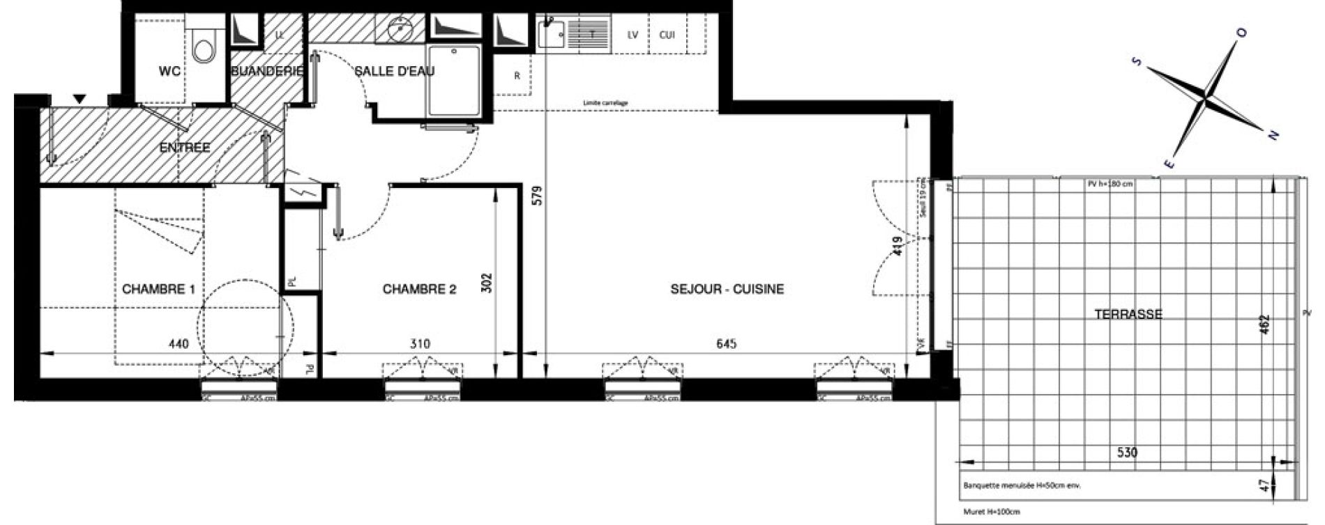 Appartement T3 de 70,45 m2 &agrave; Ch&acirc;tenay-Malabry Lavall&eacute;e