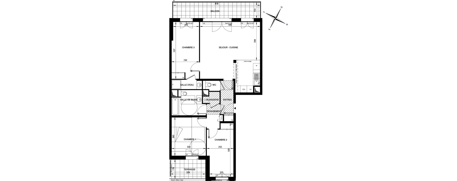 Appartement T4 de 89,16 m2 &agrave; Ch&acirc;tenay-Malabry Lavall&eacute;e