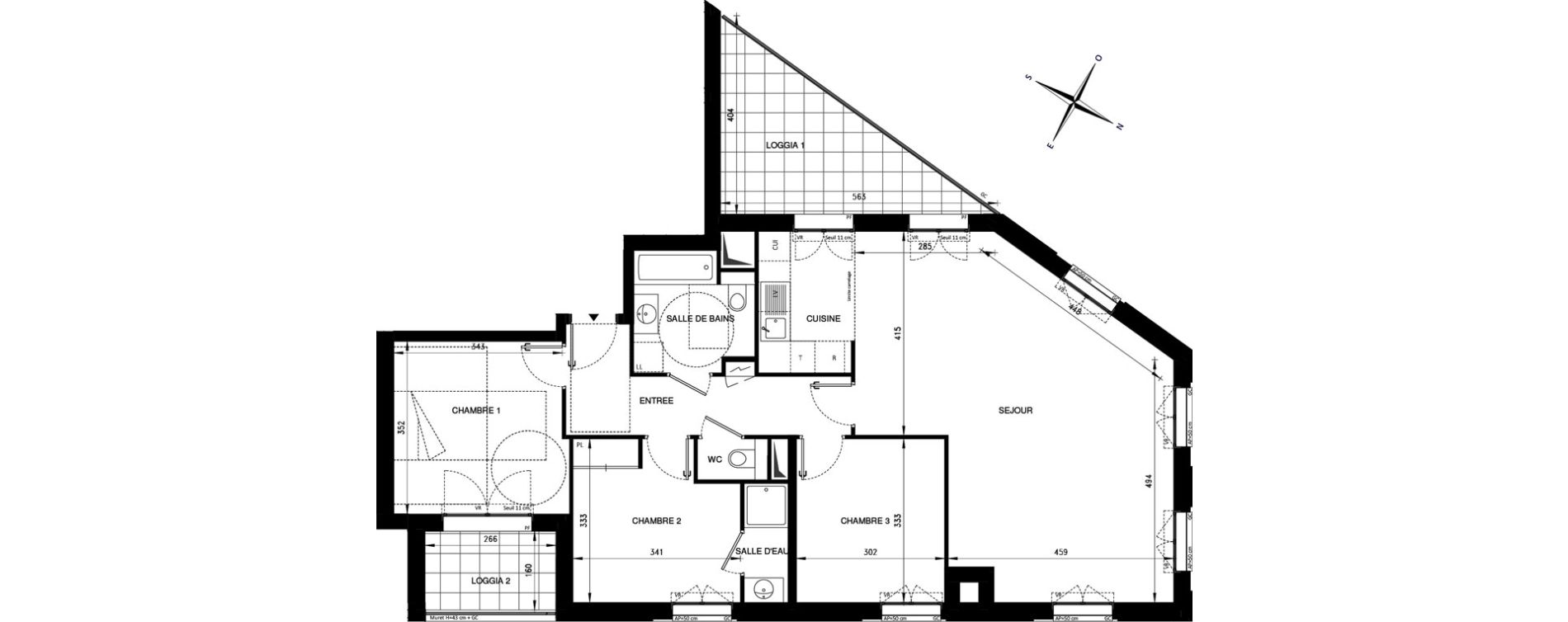 Appartement T4 de 92,69 m2 &agrave; Ch&acirc;tenay-Malabry Lavall&eacute;e