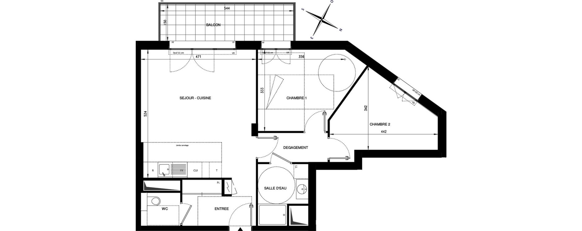 Appartement T3 de 62,85 m2 &agrave; Ch&acirc;tenay-Malabry Lavall&eacute;e