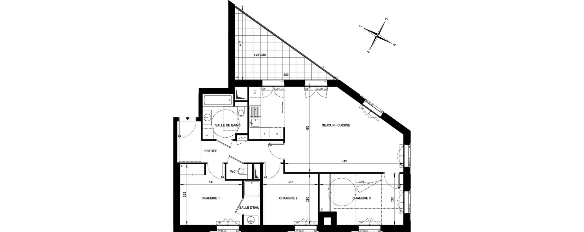 Appartement T4 de 80,06 m2 &agrave; Ch&acirc;tenay-Malabry Lavall&eacute;e