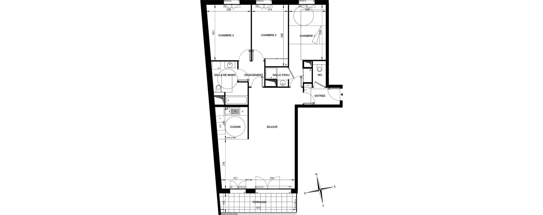 Appartement T4 de 99,57 m2 &agrave; Ch&acirc;tenay-Malabry Lavall&eacute;e