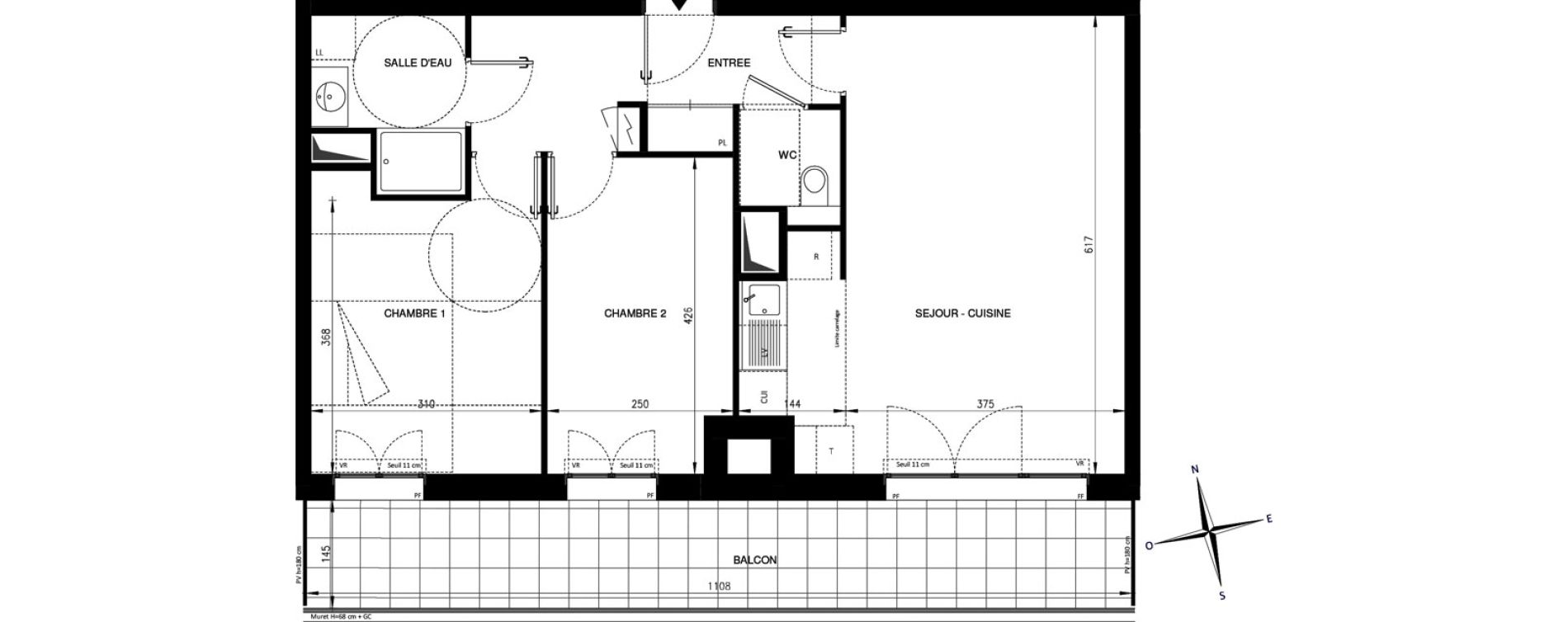 Appartement T3 de 63,37 m2 &agrave; Ch&acirc;tenay-Malabry Lavall&eacute;e