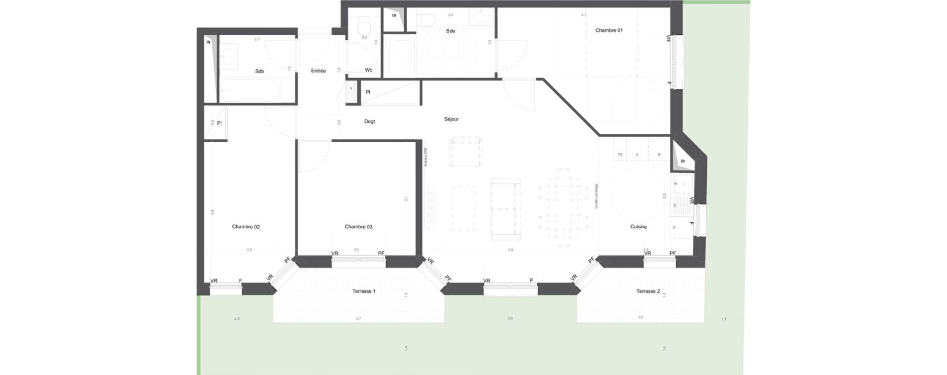 Appartement T4 de 85,60 m2 &agrave; Ch&acirc;tenay-Malabry Lavall&eacute;e